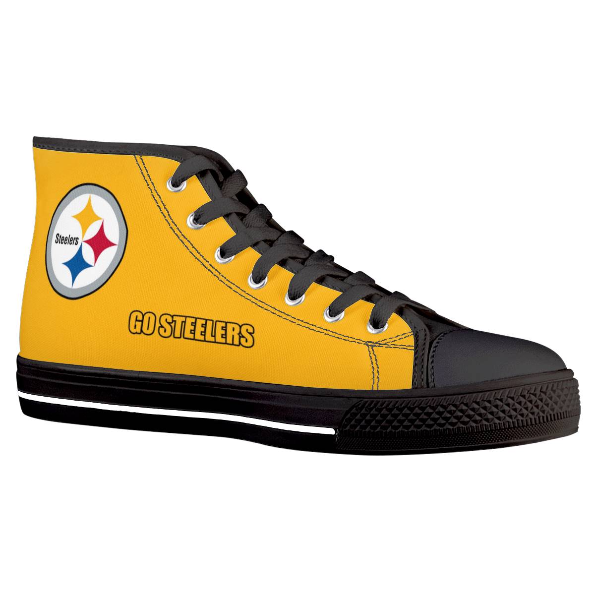 Men's Pittsburgh Steelers High Top Canvas Sneakers 003 Men's Pittsburgh Steelers High Top Canvas Sneakers 003
